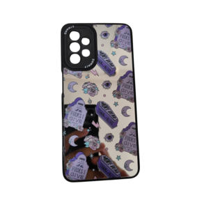 - Carcasa para Samsung A32 5G de silicona con diseño tumbas moradas
